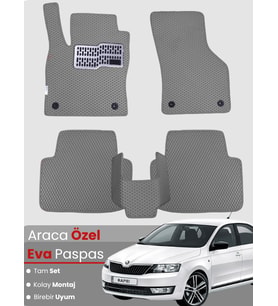 SKODA RAPİD (2012-2019) Uyumlu EVA Paspas Tam Set–Oto Paspas,Araca Özel,Kolay Montaj