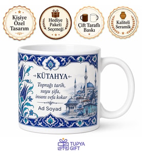 Kütahya Memleket Temalı Kişiye Özel Baskılı Kupa Bardak Hediye