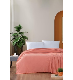 Çift Kişilik Pike Pamuklu Yatak Örtüsü 220x230 Orange