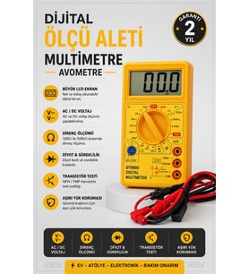 Dijital Multimetre Ölçü Aleti Volt Amper Ohm Ölçer Profesyonel Test Cihazı