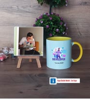 Developer Fotoğraflı Dekoratif Taş, Kupa Bardak Beyaz Hediye (Model 7)
