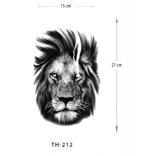TH-212X ORTA BOY ASLAN DESEN GEÇİCİ DÖVME-TATTO