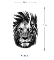 TH-212X ORTA BOY ASLAN DESEN GEÇİCİ DÖVME-TATTO