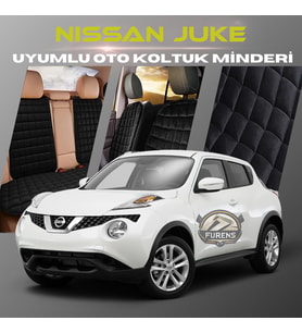 Nissan Juke Siyah Renk Tay Tüyü Cepli & Terletmez Sırtlı Oto Koltuk Minder Seti - Koltuk Koruma Kılıfı (ÖN & ARKA TAM SET)