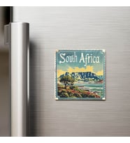 Güney Afrika South Africa - Posta Pulu Temalı Ülke - Baskılı Buzdolap Magneti Kare - 9x9 cm
