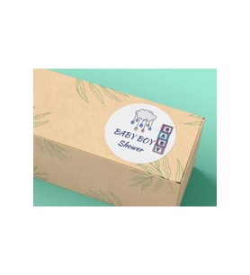 Erkek Bebek Partisi Sticker Baby Boy Mat Etiket Baby Shower Serisi 4 Cm (40 Adet)