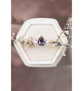 Mistik Topaz Taşlı 14 K Rose Altın Kaplama Kadın Yüzük