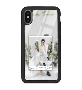 iPhone Xs Max Uyumlu Notlu Polaroid Çerçeve Tasarımlı Glossy Telefon Kılıfı