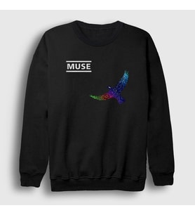 Presmono Unisex Siyah Resistance Bird Muse Sweatshirt 70433tt