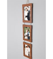 Bilge Ahşap 3'lü 10x15 Cm Hasır Ipli Fotoğraf Askılık Dikey- Renk Ceviz