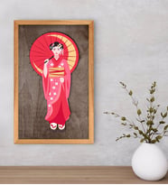 BK Home Geisha Dekoratif Retro Ahşap Tablo-1
