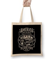 America Runs On Diesel Truck Bez Çanta Uzun Saplı