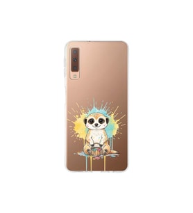 Samsung Galaxy A7 2018 ile Uyumlu Splash Mirket Tasarımlı Şeffaf Silikon Kılıf