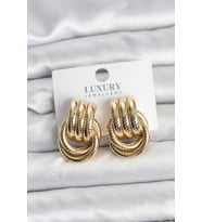 Gold Renk Halka Modelli Pirinç Kadın Küpe - TJ-BKP11352
