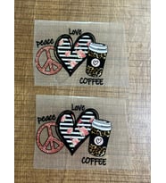 7X9 CM 2 Lİ ÜTÜ İLE YAPIŞAN KALPLİ TRANSFER BASKI ARMA KOT TİŞÖRT BASKI