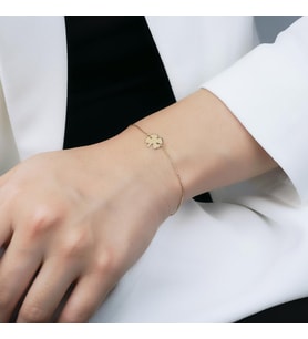 Gümüş Yonca Bileklik (Gold)