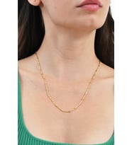 925 Ayar gümüş altın yaldızlı silindir çubuklu zincir kolye SGTL13104GOLD