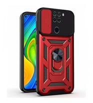 Kızaklı Tank Kılıf Xiaomi Redmi Note 9 Kırmızı