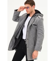 PLT8371 DEWBRRY ERKEK PALTO-DİAGONAL SİYAH- GRİ