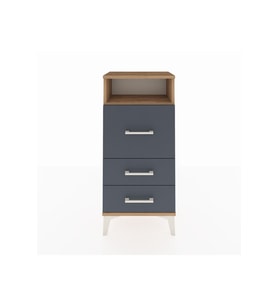 Arges Komodin Tek Raflı 3 Çekmeceli 44x30x96 Çam-Antrasit