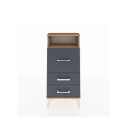 Arges Komodin Tek Raflı 3 Çekmeceli 44x30x96 Çam-Antrasit