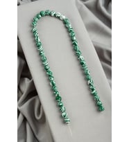 Malakit Sıkma Doğal Taş Parlak Yeşil Küre Kesim 8mm Dizi [B+]