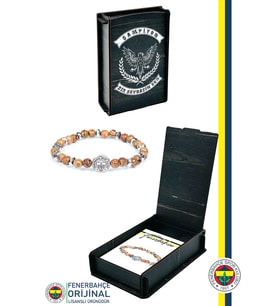 Fenerbahçe Orijinal Lisanslı Fb Thuja Bileklik Hediyelik Ahşap Kutulu (Sarı-Lacivert)
