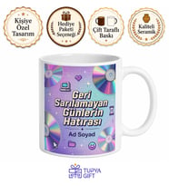CD DVD Yansımaları Desenli 2000ler Ruhu Retro Kupa Bardak Nostaljik Hediye