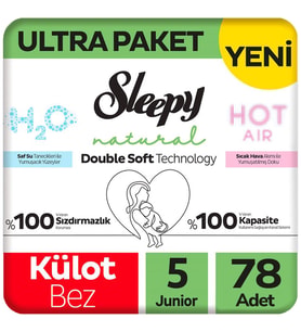Sleepy 5 Beden Külot Bez Natural Double Soft Ultra Paket 78 Adet