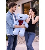 Sevgiliye Hediye 90 cm Büyük Boy Peluş Ayıcık - Özel Günler İçin Harika Hediye (Mavi)
