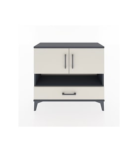 Arges Şifonyer 3 Raflı Tek Çekmeceli 2 Kapaklı 88x30x80 Antrasit-Aytaşı