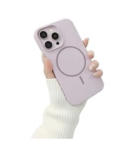 Coverzone ?phone 13 Pro ile Uyumlu Kadife ?� Y�zeyli Premium Silikon K?l?f MagSafe ile Uyumlu Kablosuz ?arj Destekli Darbe Emici Yumu?ak Dokulu Koruma Tasar?ml? Telefon K?l?f? Lila