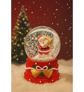 2026 Yılbaşı Temalı LED Işıklı Noel Baba Santa Kar Küresi – 9 cm Orta Boy Dekoratif Hediye-48