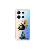 Infinix Note 30 ile Uyumlu Splash Kedi Tasarımlı Şeffaf Silikon Kılıf