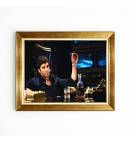 Tablore Scarface Tony Montana Al Pacino Kült Film Çerçeveli Kanvas Tablo Ofis Duvar Dekorasyonu