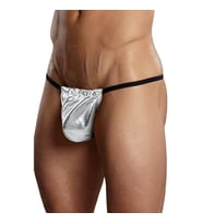 Fantazi Gümüş Renk Lame Erkek String-Tanga