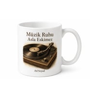 Eski Plakları Dinleyenlere Pikap ve İğne Nostalji Çay Kupası Hediye Bardak