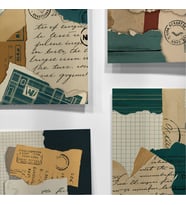 A6 (10,5x14,8 cm) 6'lı Sanatsal Yırtık Kağıt Kolaj Dokulu Scrapbook Kağıdı  Junk Journal
