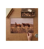 Kahverengi Atlar - Horse Tasarımı 240 parça Ahşap Puzzle Ahşap Kutuda MP09998