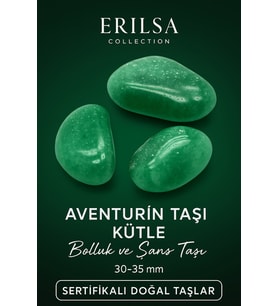 Sertifikalı Aventurin Taşı Kütle (Tekli) – Doğal Bolluk ve Şans Taşı 30-35 mm (Çok Renkli)