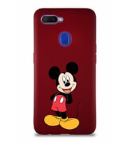 Oppo A5S Soft Premier Kapak Mickey Mouse-B Tasarımlı Silikon Kılıf - Mürdüm (Şeffaf)