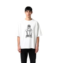 Erkek Oversize Tişört Viktoryen Mekanik Korse Çizim Baskılı Rahat Kesim %100 Pamuk Günlük Modern Şık