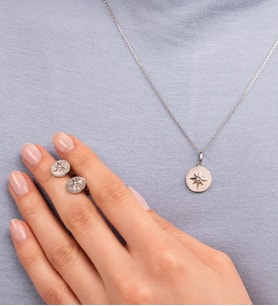 Mode Silver Eskitme yüzey kolye küpe gümüş takı seti