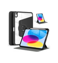 iPad Air 10.9 5.Nesil Uyumlu 360° Dönebilen Pino Tablet Kılıfı (Siyah)