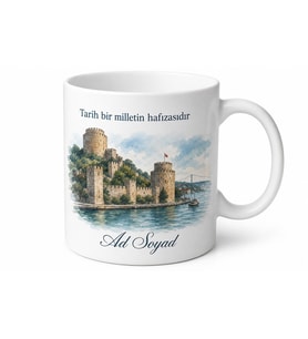 Rumeli Hisarı Temalı İstanbul Kupası Özel Tasarım Baskılı Porselen Kupa Hediye