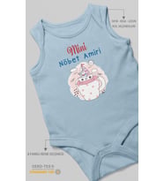 Mini Nöbet Amiri Baskılı Bebek Zıbını – Çıtçıtlı Body  %100 Pamuk Sıfır Kol (Bebek Mavisi)