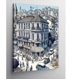Kanvas Tablo Kalabalık Bir Şehir