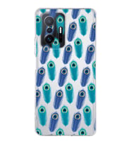 PrintiFy Xiaomi Mi 11T Pro ile Uyumlu 1mm Slim Fit Nazar Boncuğu 4 Baskılı Şeffaf  Kılıf