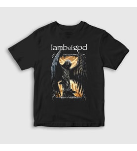 Presmono Unisex Çocuk Siyah Angel Lamb Of God T-Shirt 393641tt