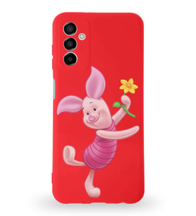 Samsung Galaxy A04s Uyumlu Lansman Kılıf Altı Kapalı İçi Kadife  Piglet Tasarımlı  Kapak (Şeffaf)
